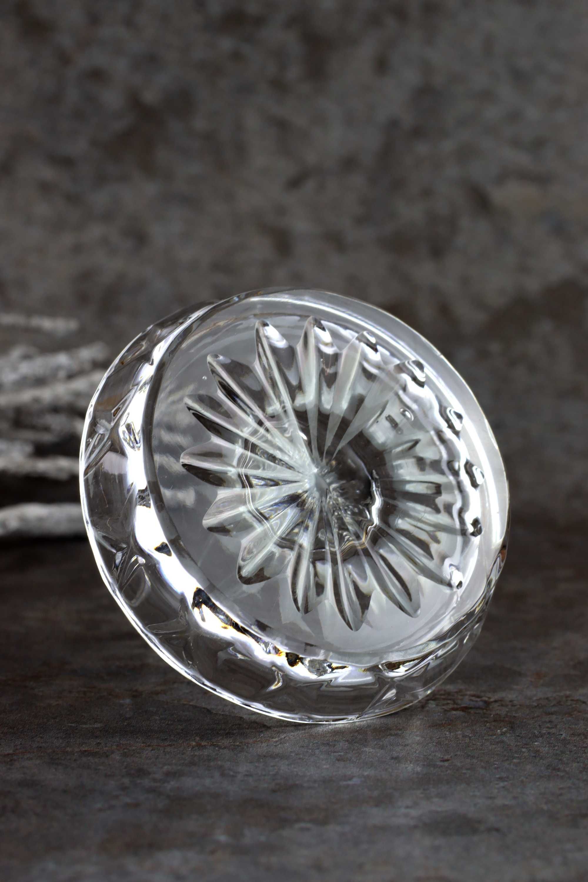 Kryształowa podstawka na biżuterię stojak na pierścionki kryształ prl