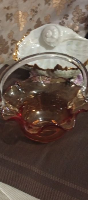 Конфетницы  Раковина.Коричневая с ручкой.