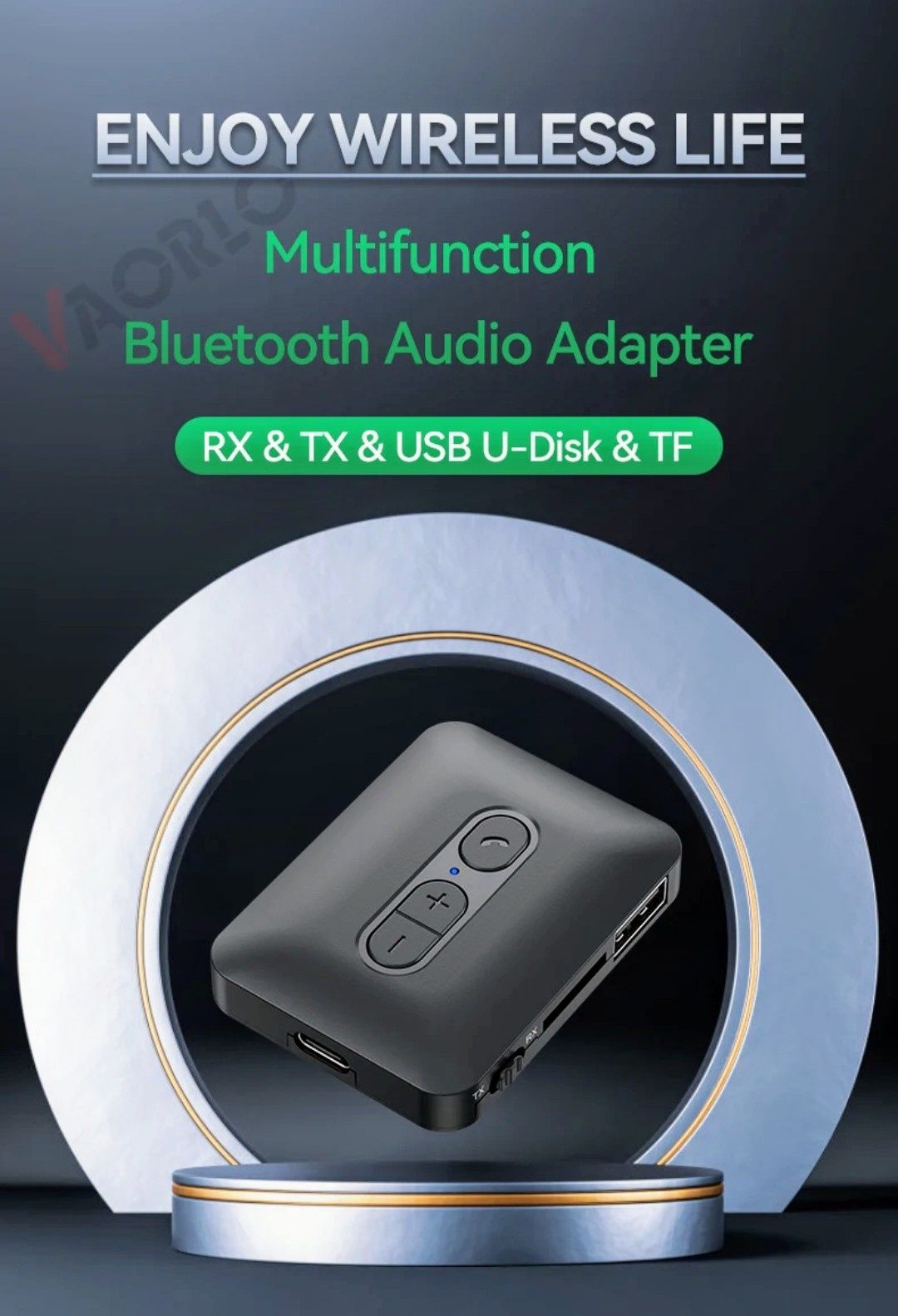 Bluetooth 5.4 odbiornik Audio nadajnik obsługuje USB karty U-Disk/TF 3