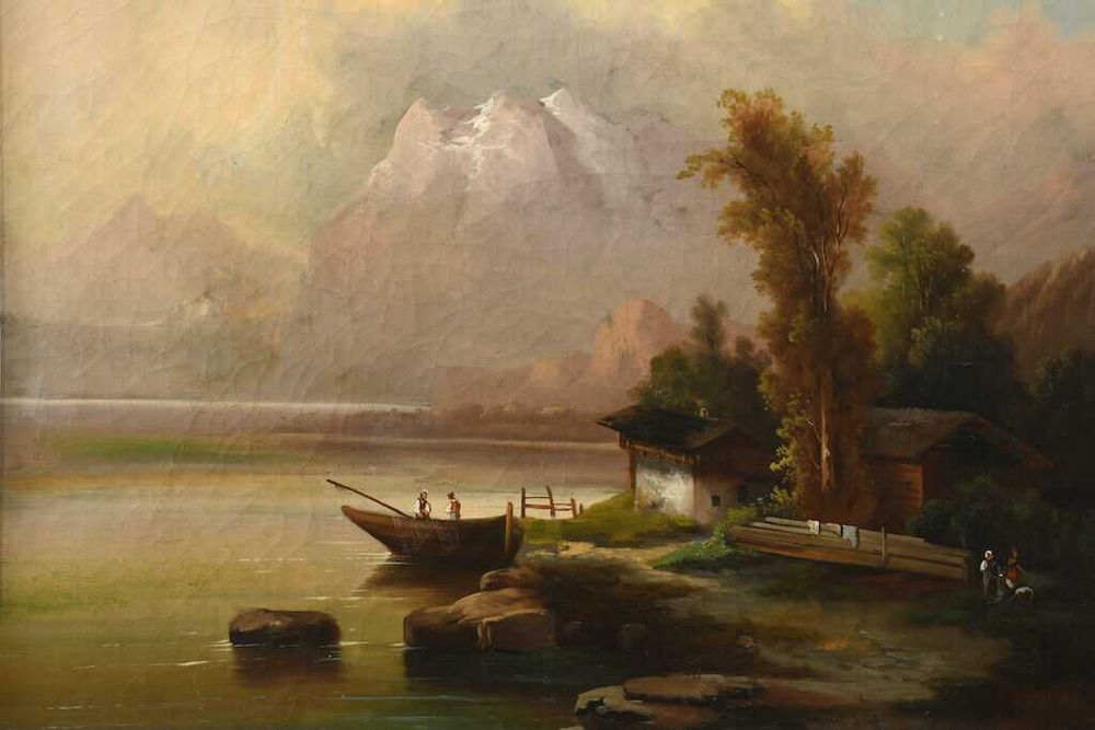 Stary obraz, pejzaż