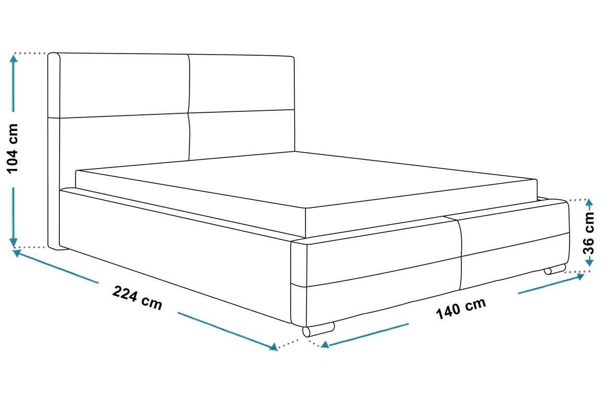 Łóżko tapicerowane LUX 3 120x200 Stelaż + pojemnik na pościel