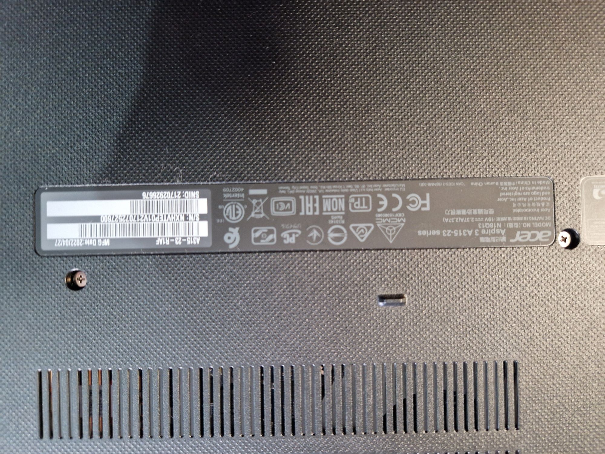 Laptop Acer Aspire A315-23-R1AF