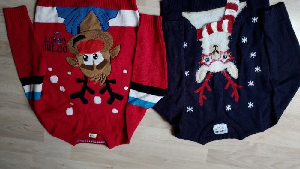 Dwa swetry świąteczne 152 dla chłopca