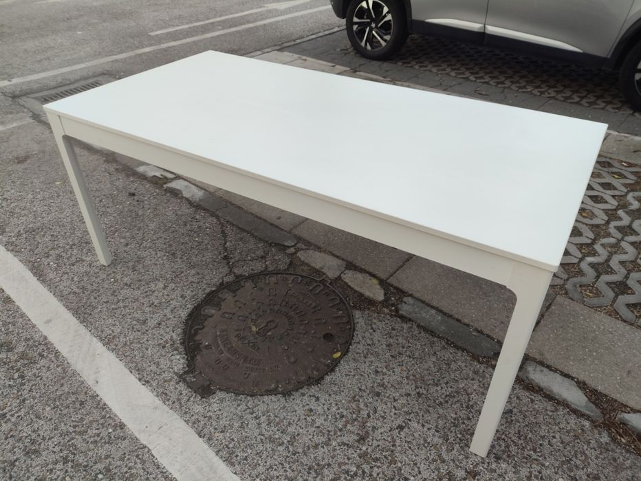 Mesa branca extensível 1,80/2,40x90