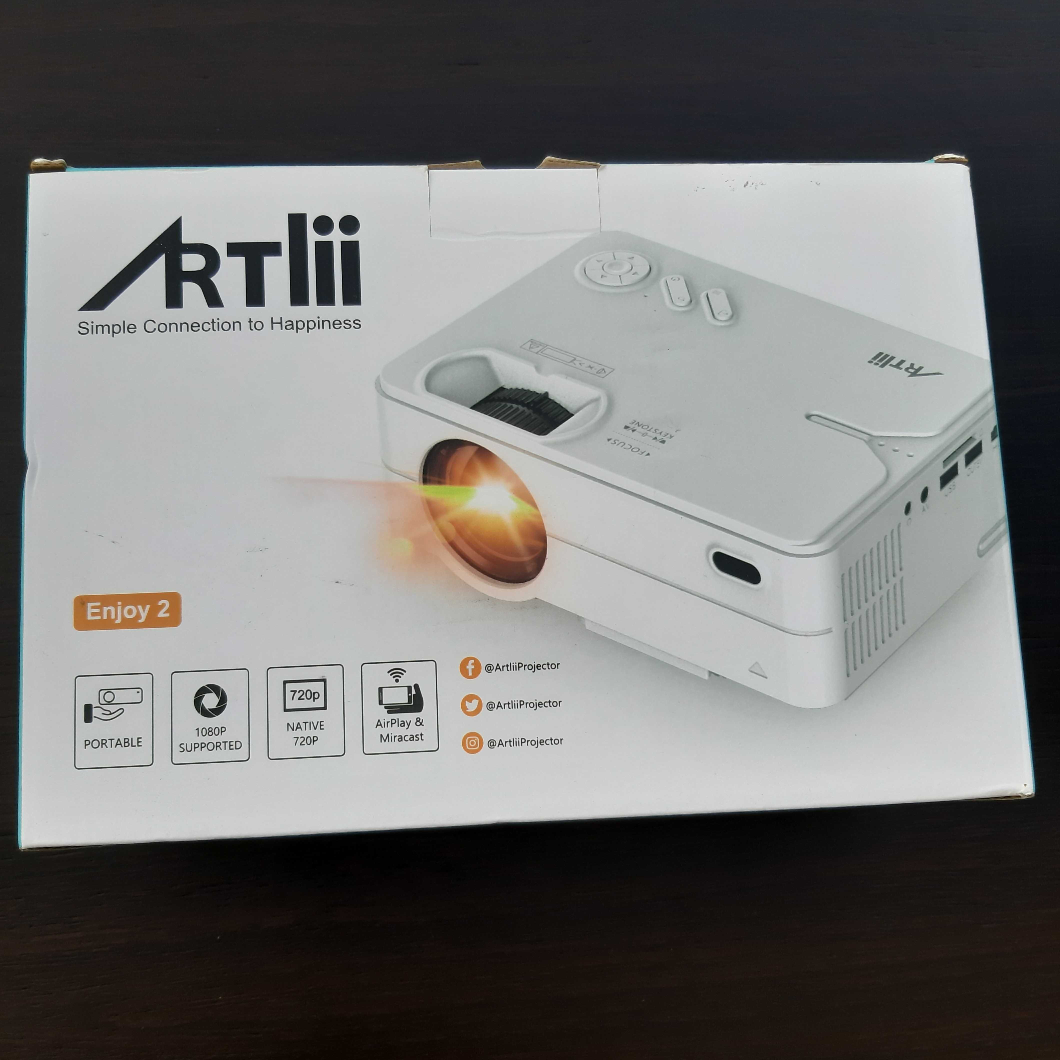 Mini Portable Projector ARTLII ENJOY2 - Wi-Fi Bluetooth 1080P Full HD