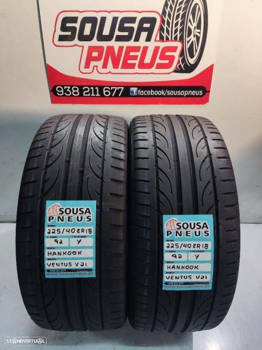 2 pneus semi novos 225-40r18 hankook - oferta dos portes