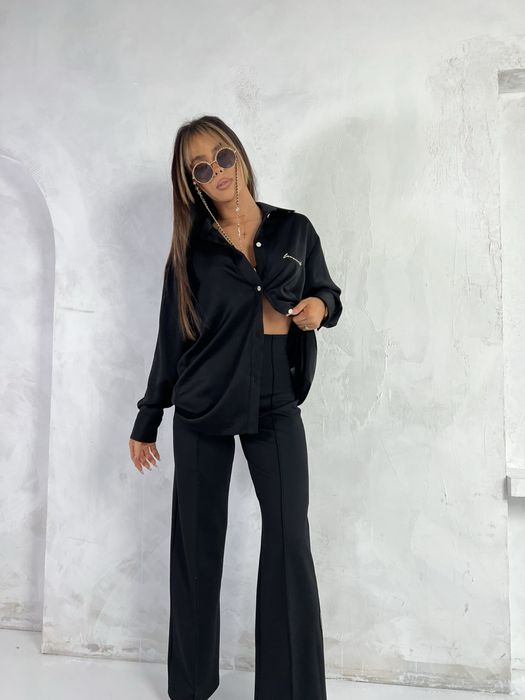 Szerokie spodnie FOREVER La Manuel czarne XS