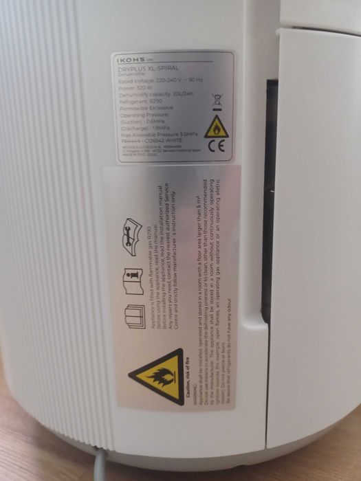 Desumidificador DRYPLUS XL-SPIRAL (20L/dia – 90m²)