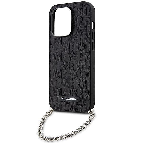 Etui Karl Lagerfeld Saffiano Monogram Chain na iPhone 14 Pro - czarne