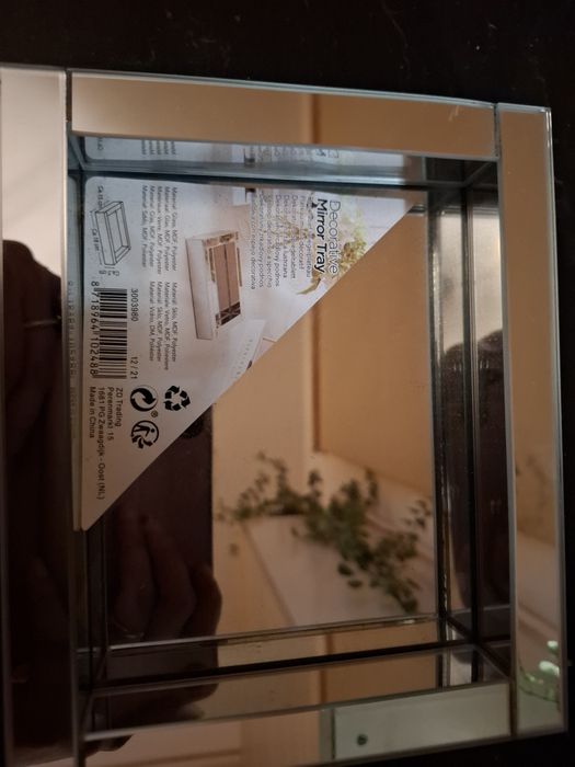 Taca podstawka lustrzana dekoracyjna glamour pod świece ozdoby bibelot