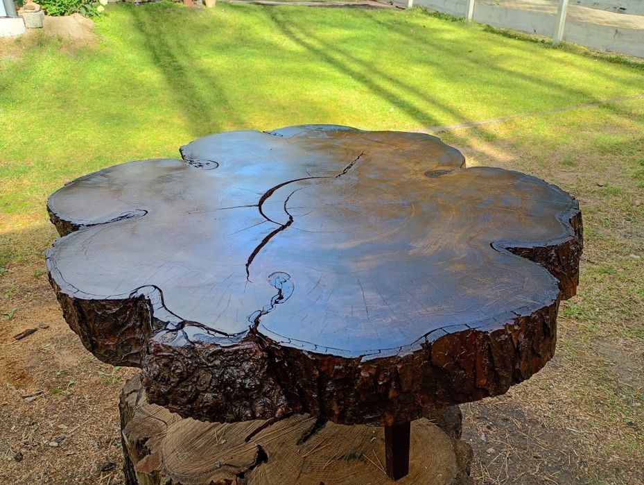 Stolik kawowy kasztanowiec śr. 90 cm gr.7 cm