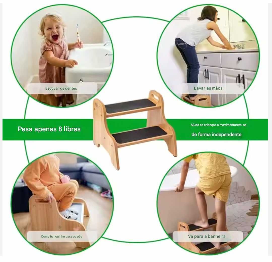 Piso Alzador Escala Para Niños De Madera Banco Taburete