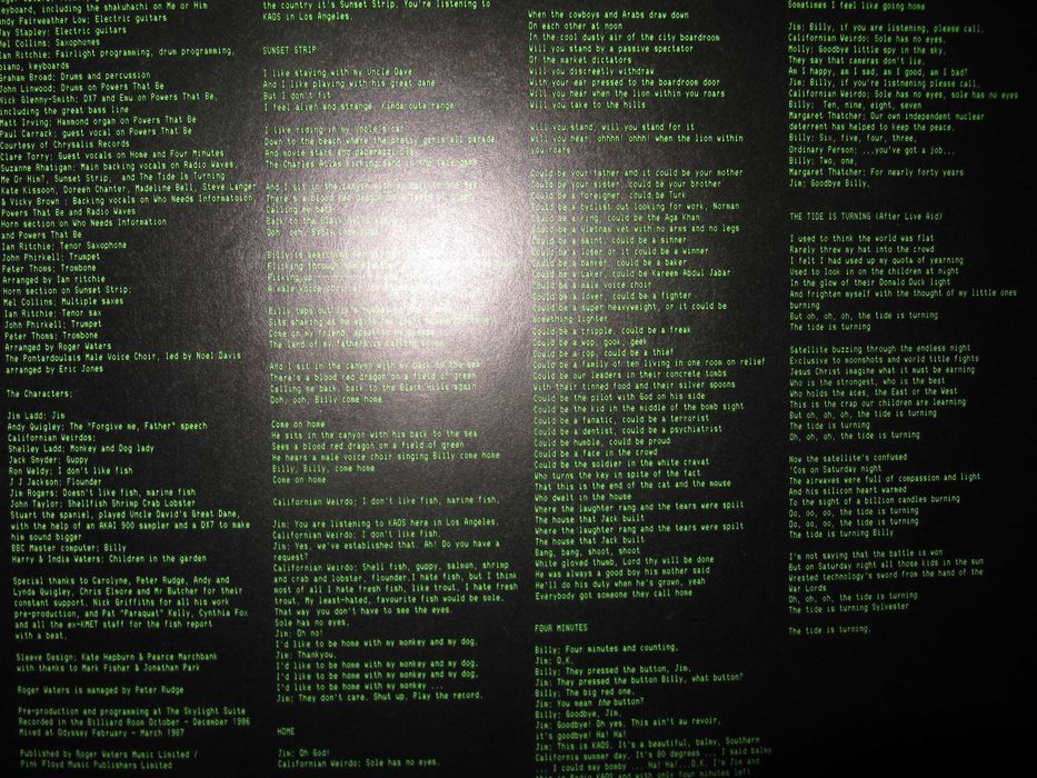 Виниловый Альбом ROGER WATERS ‎–Radio K.A.O.S.- 1987 *Оригинал (NM)