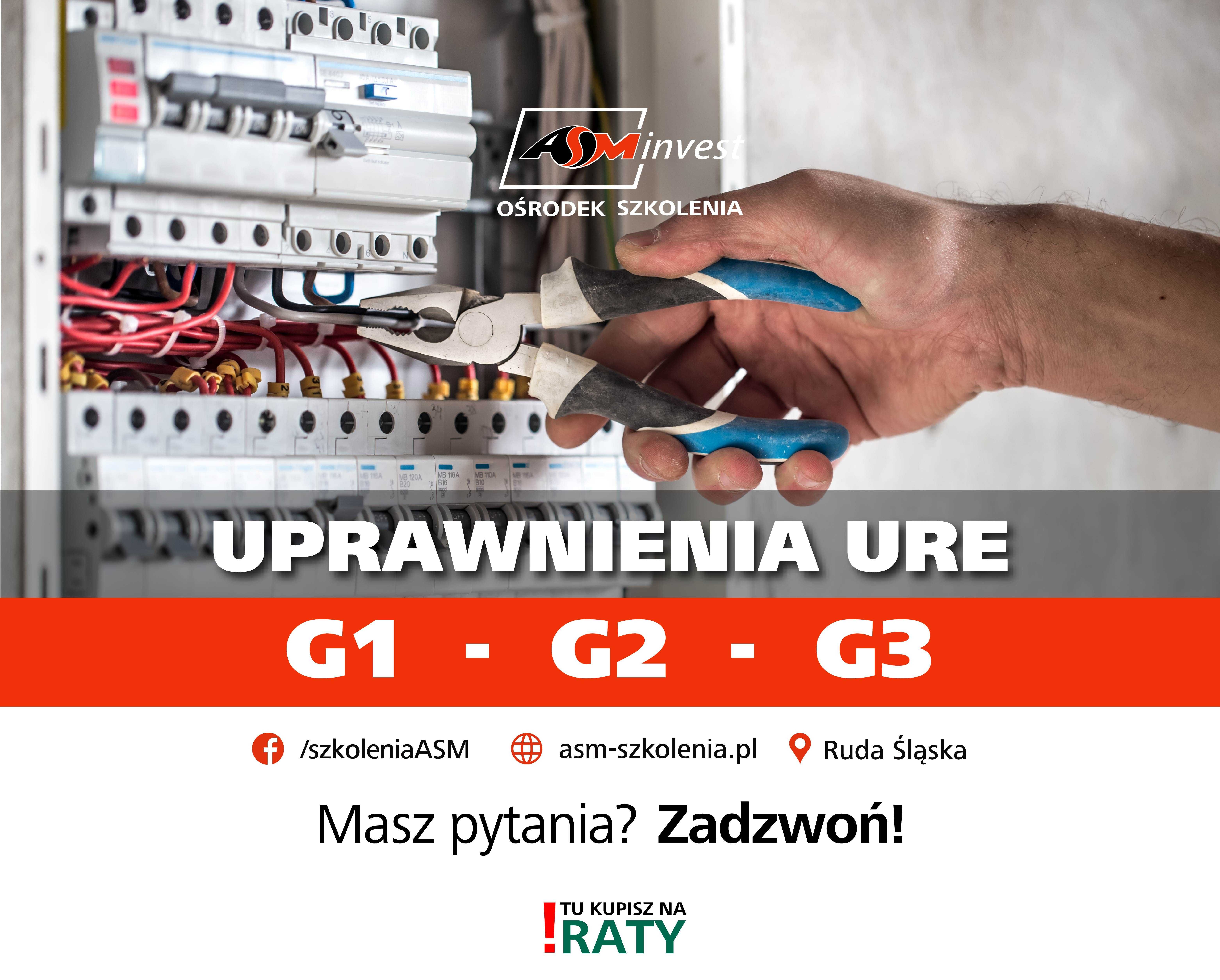 550zł - Kurs URE G1 elektryczne, G2 ciepłownicze, G3 gazowe, F-GAZY