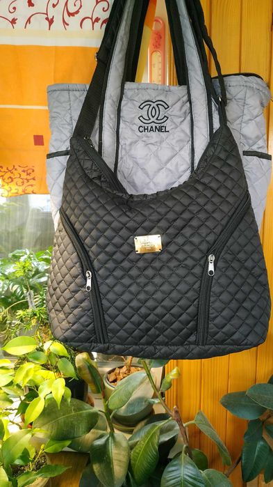 Женская стёганая сумка-шопер сумка стёганая из плащёвки на плечо