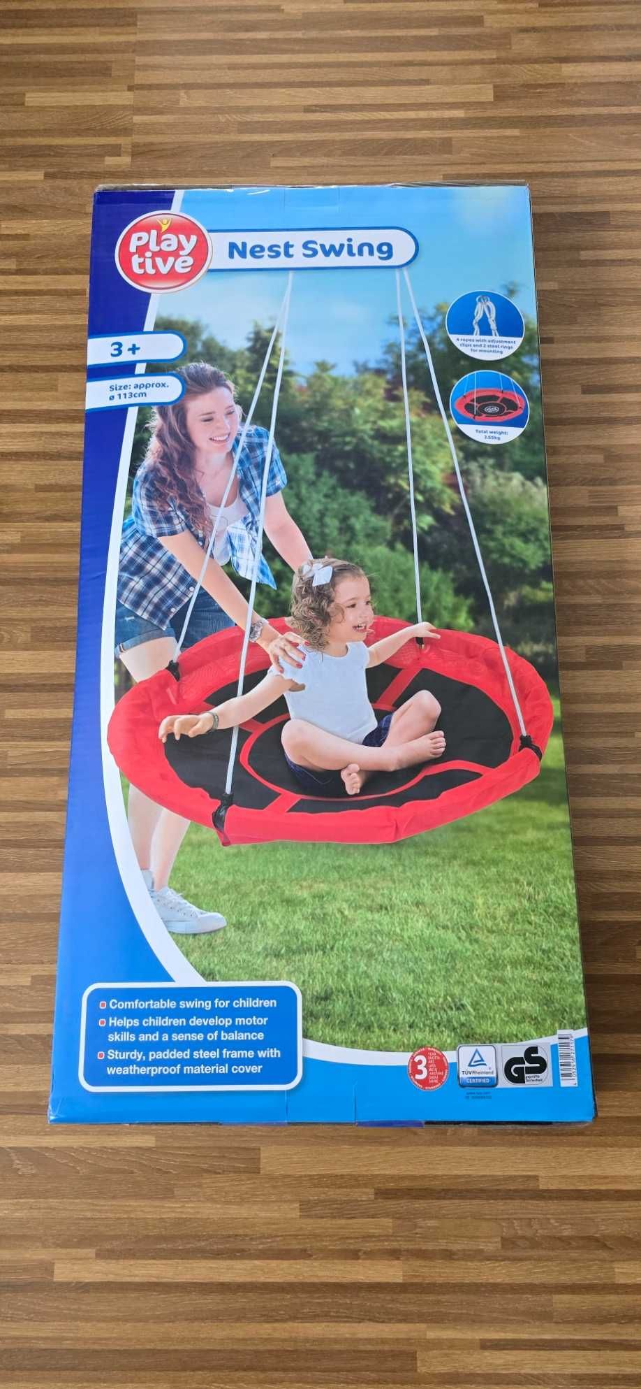 Mocna duża huśtawka Playtive BOCIANIE GNIAZDO 113cm