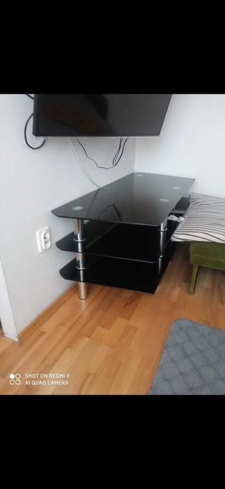 Szafka na tv szklana czarna