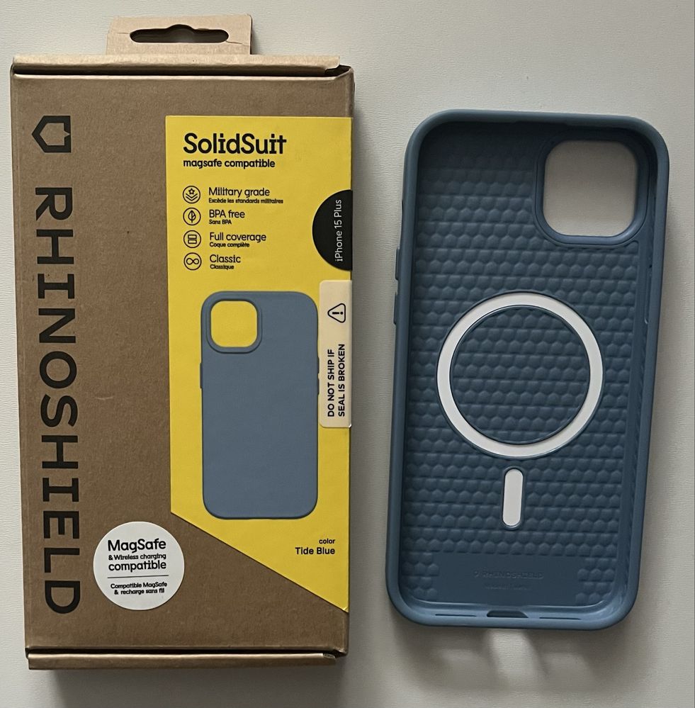 RhinoShield SolidSuit iPhone 15 Plus Tide Blue MagSafe 3,5m