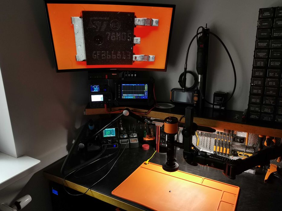 PROFESJONALNA szafka /stanowisko do naprawy elektroniki z wyposażeniem