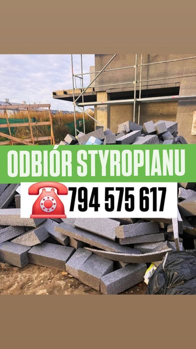Odbiór styropianu resztek kawałków odpadów styropianowych