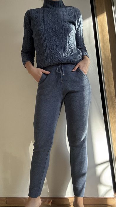 Костюм/комплект теплый трикотажный вязаный тонкой вязки; размер М/L