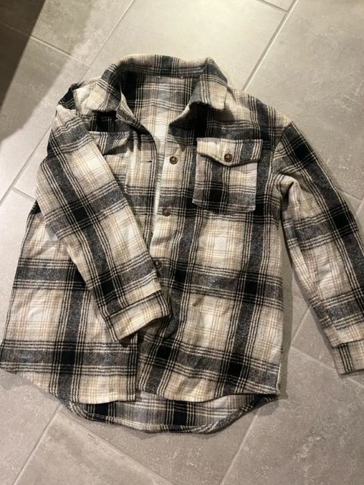 Shein рубашка теплая в клеточку