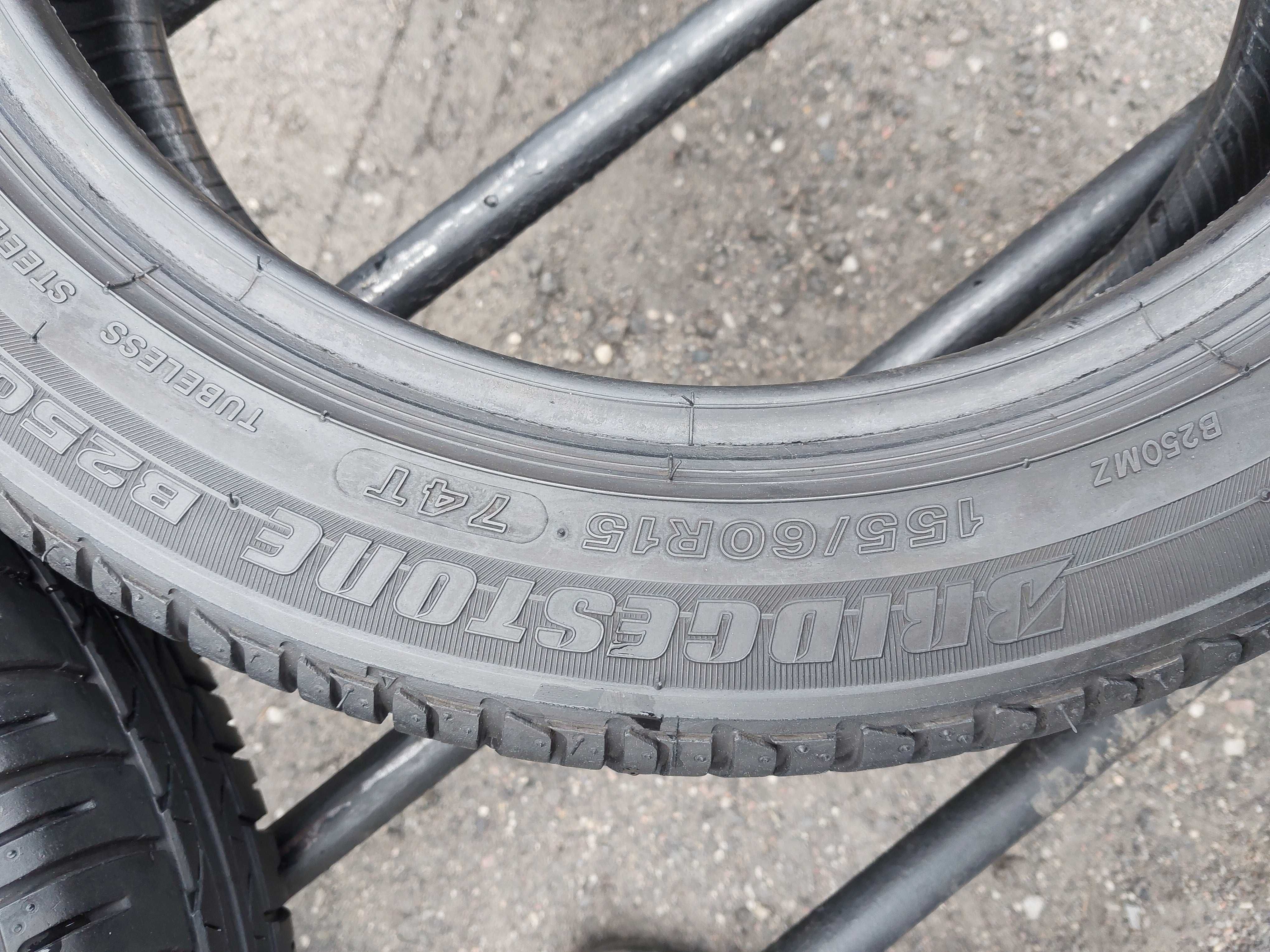 Opony letnie 155.60.15 Bridgestone 90zl sztuka 6-7mm Montaż