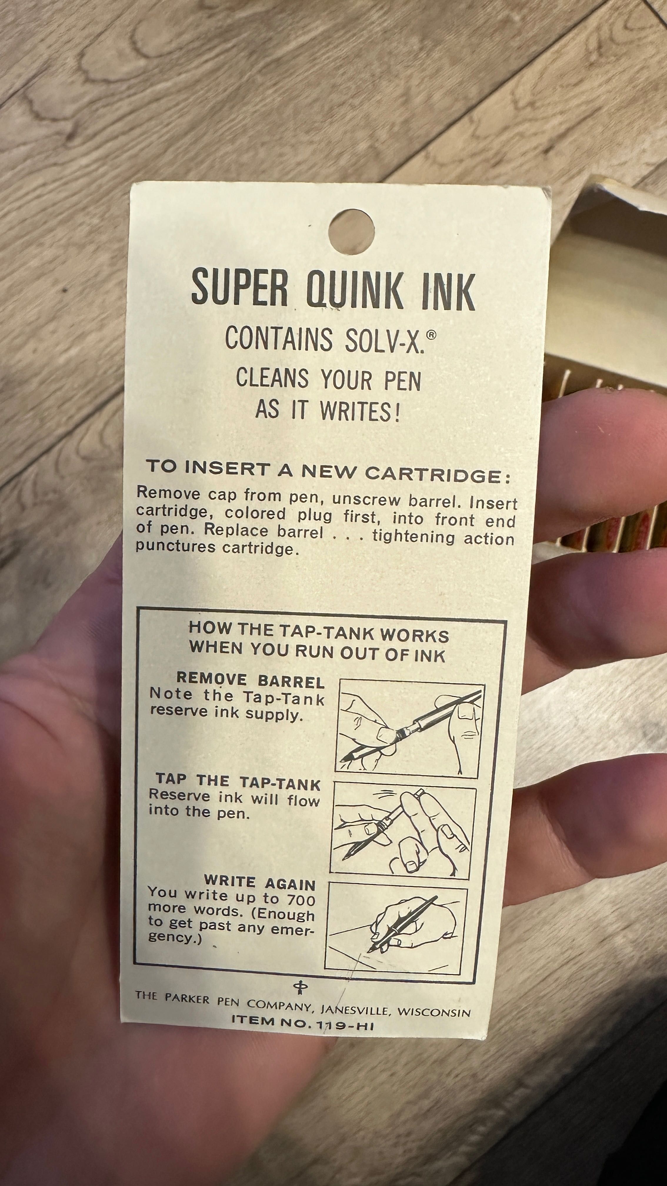 Картриджі на перових ручок Parker Quink чорні та сині