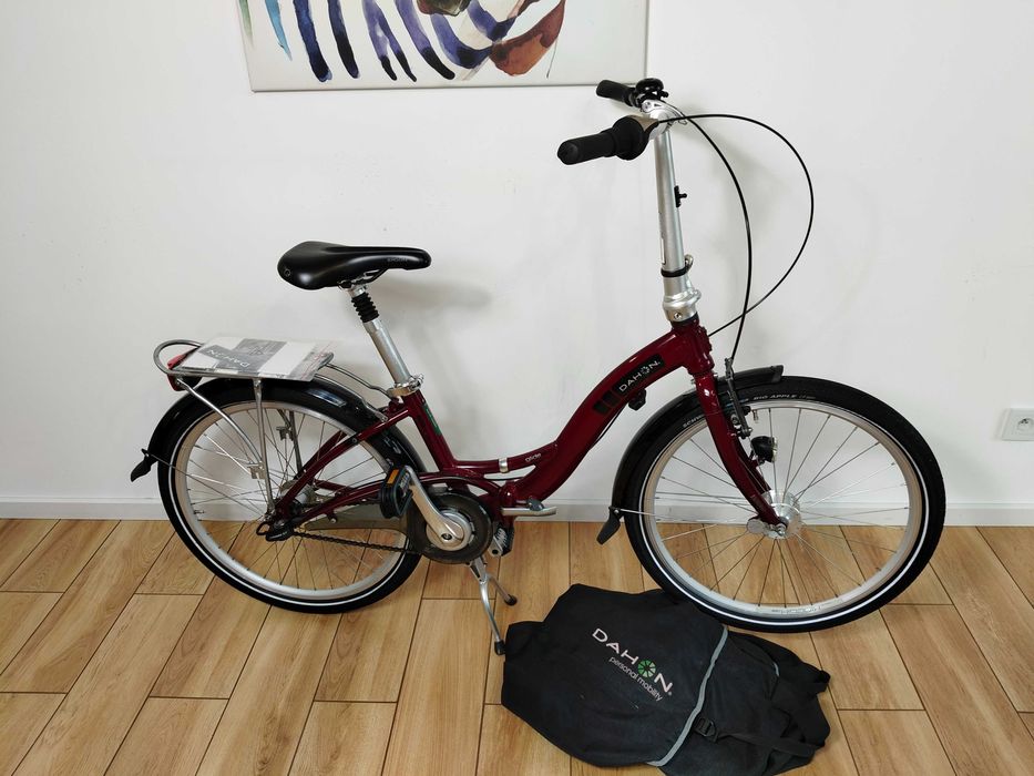 Rower składak Dahon GLIDE 7 koła24" + futerał Bordo połysk Jak NOWY