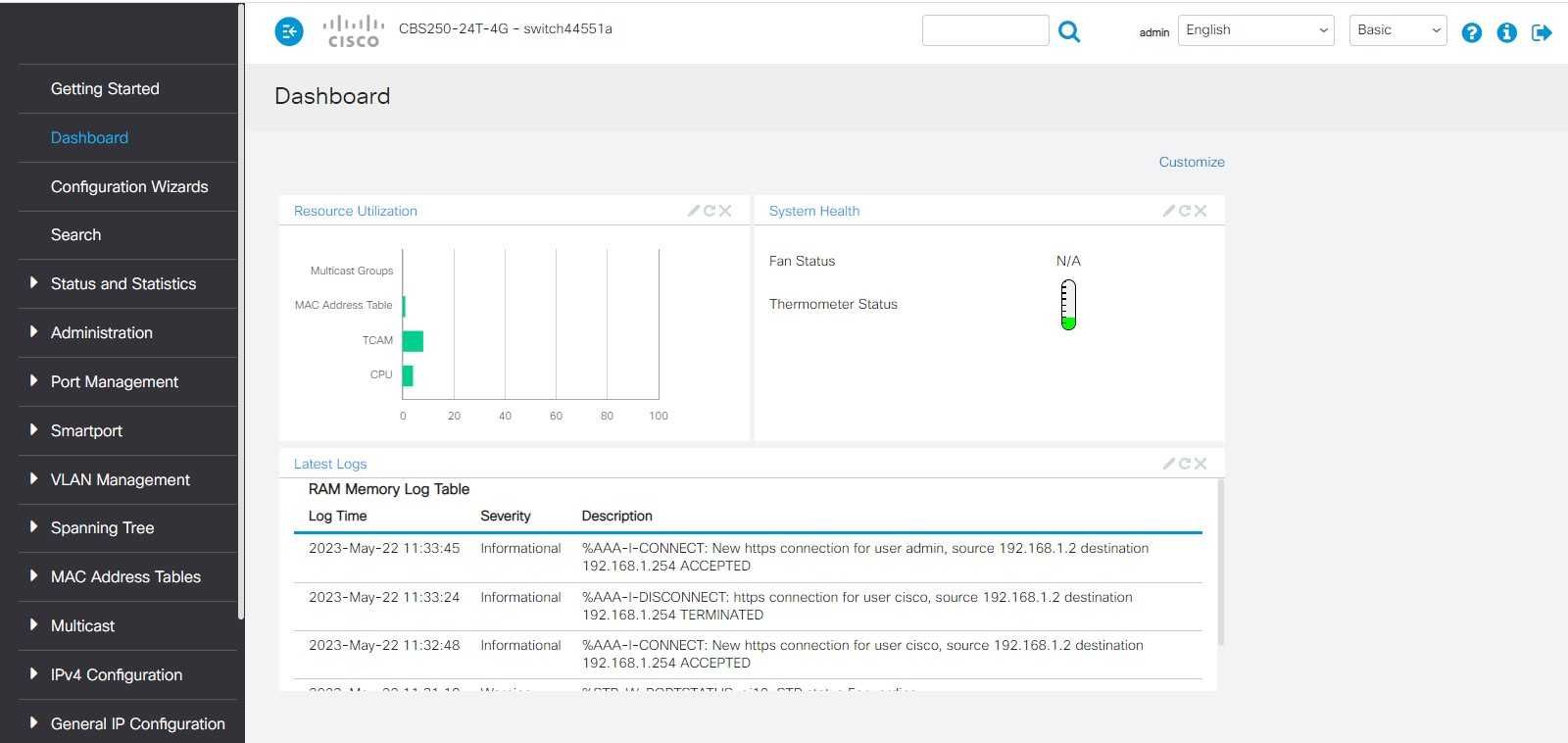 Przełącznik Cisco Business CBS250-24T-4G Zarządzalny (GUI)