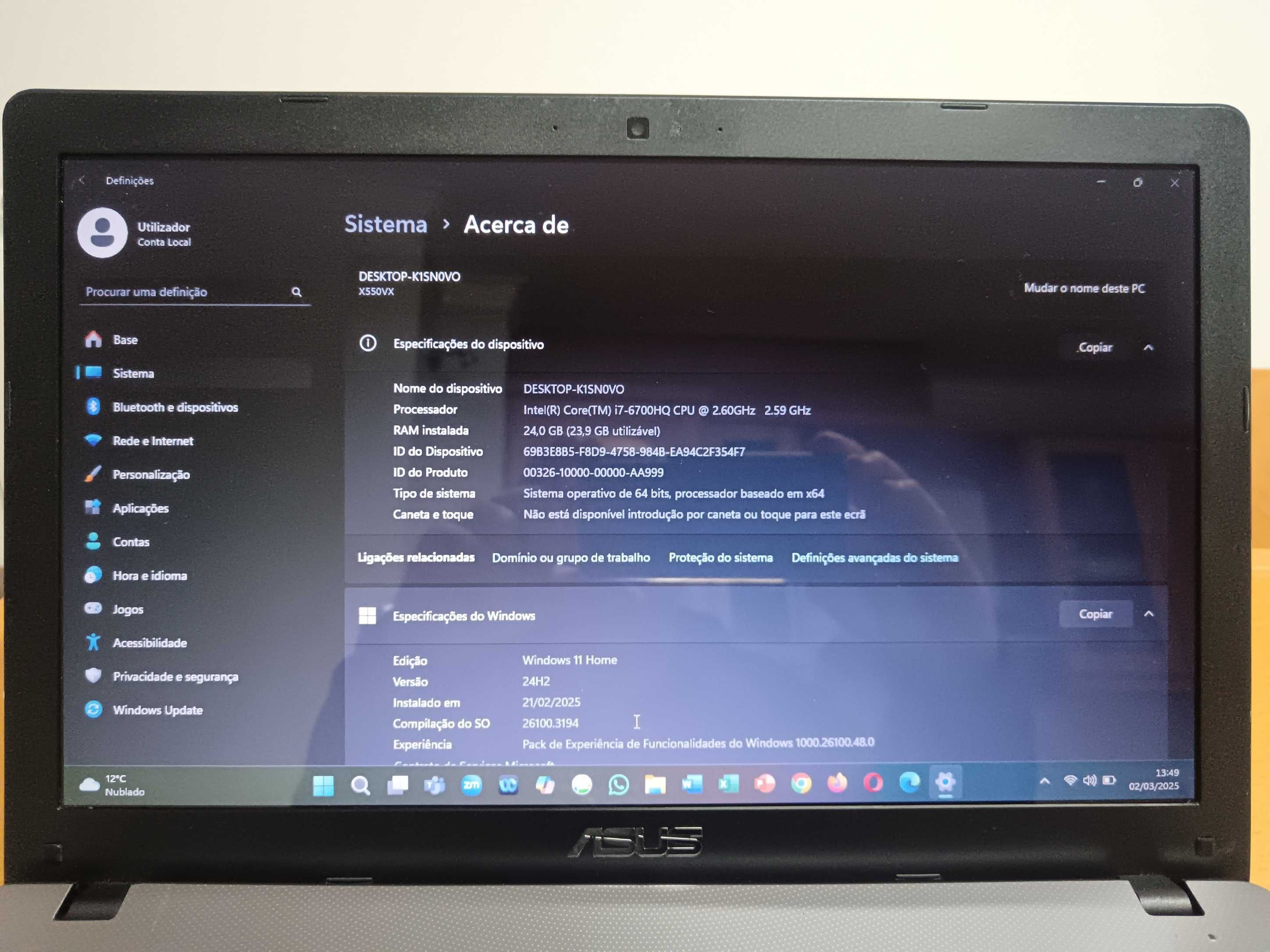 Asus X550VX (R510V) i7 em bom estado estético e funcional