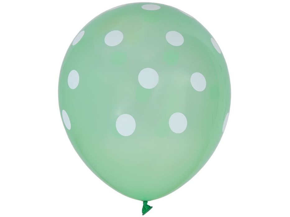 Kolorowe Balony w białe kropki zestaw 100 sztuk ZA5568