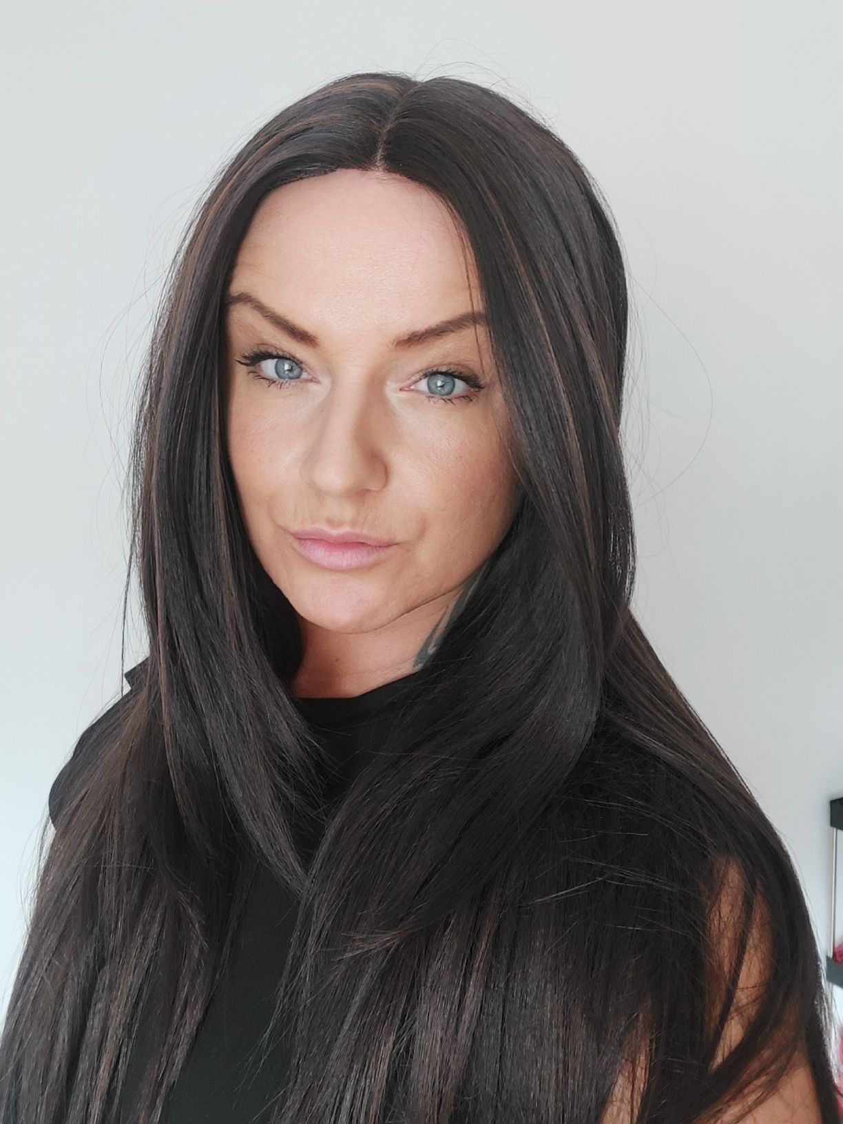 Peruka lace front 13x6x1 wlosy syntetyczne brąz