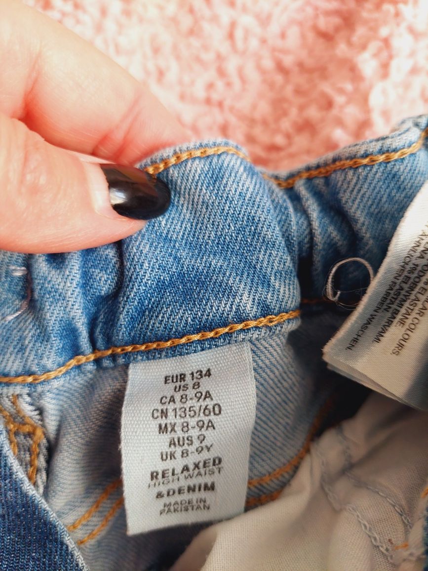 Spodnie spodenki jeansy dżinsy dżinsowe Kappahl H&M 134