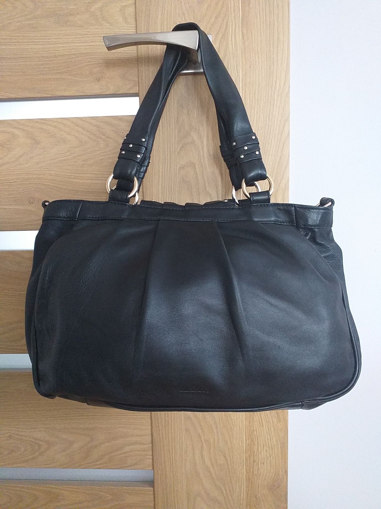 MAXMARA oryginalna skóra naturalna torebka shopper worek kuferek dżety