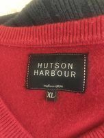 Męski, wiśniowy sweter  firmy Hutson Harbour, roz.XL