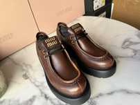 Półbuty Miu Miu Brown leather