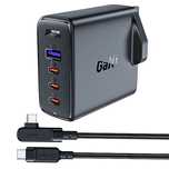 Szybka ładowarka GaN Uk Acefast A40/100w Pd 3x Usb-c 1x Usb-a - czarna