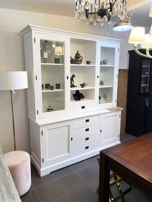 Biała prowansalska witryna - kredens Wolsztyn