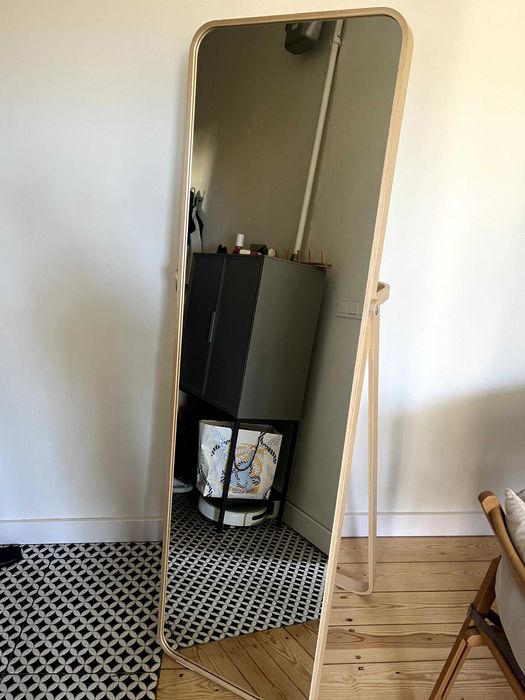 Duże lustro stojące, jesion, 52x167 cm