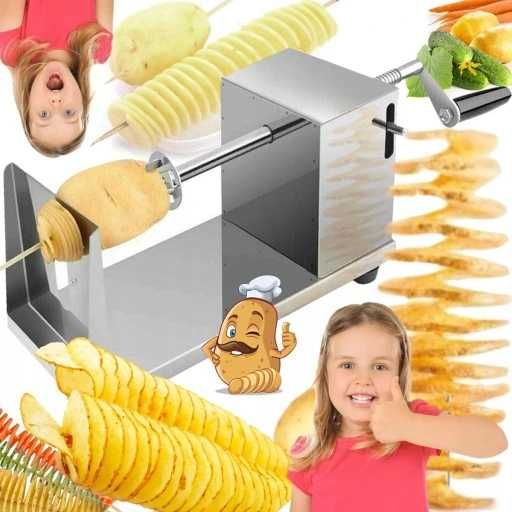 Maszynka Do Spiralnych Frytek Ziemniaków Na Patyku XXL Zakręconych