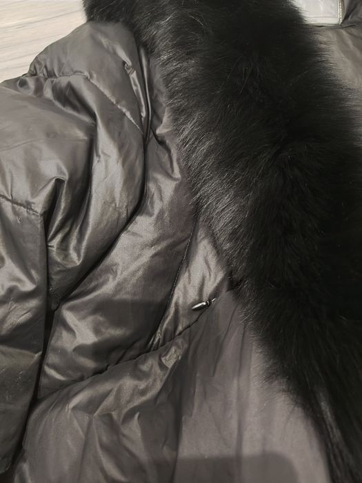 Kurtka lis futro jenot s m czarna ściągacze rękawy miss foto