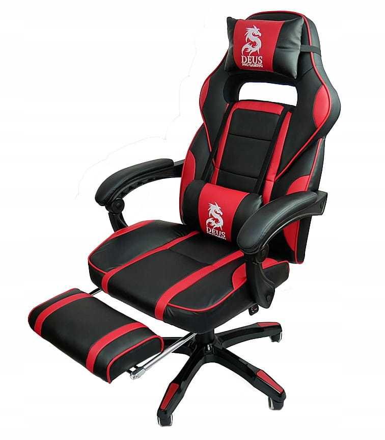 Fotel Gamingowy obrotowy dla graczy DEUS LARGE Red