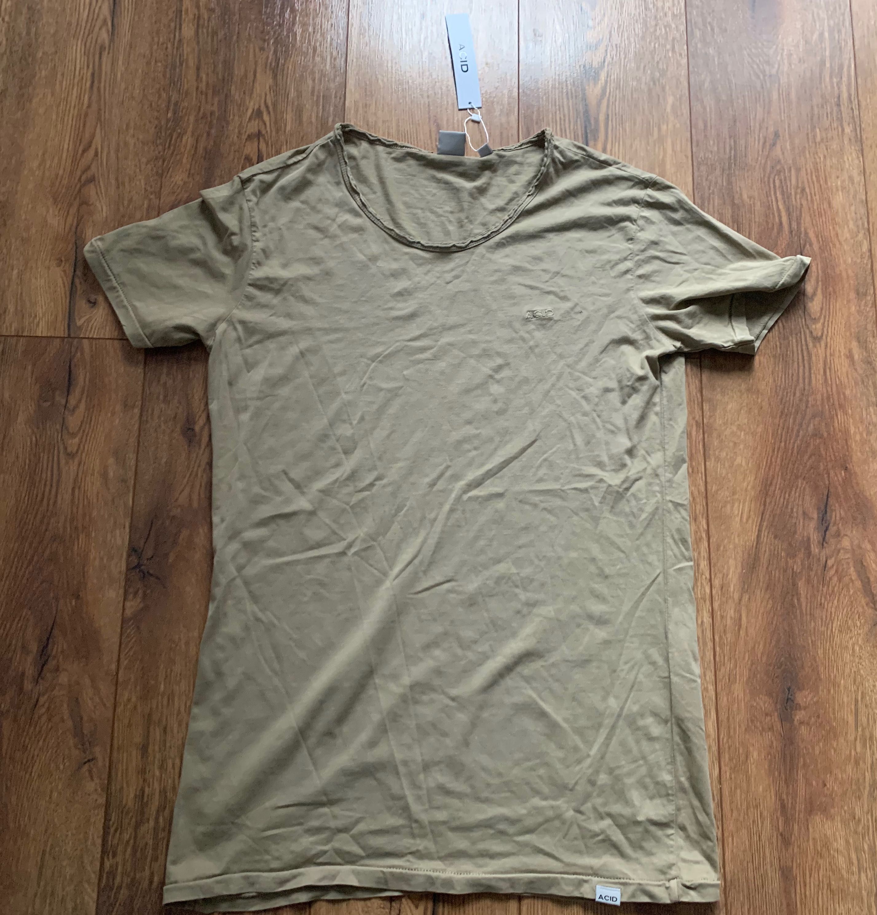 Acid t-shirt koszulka L taupe beige beżowa