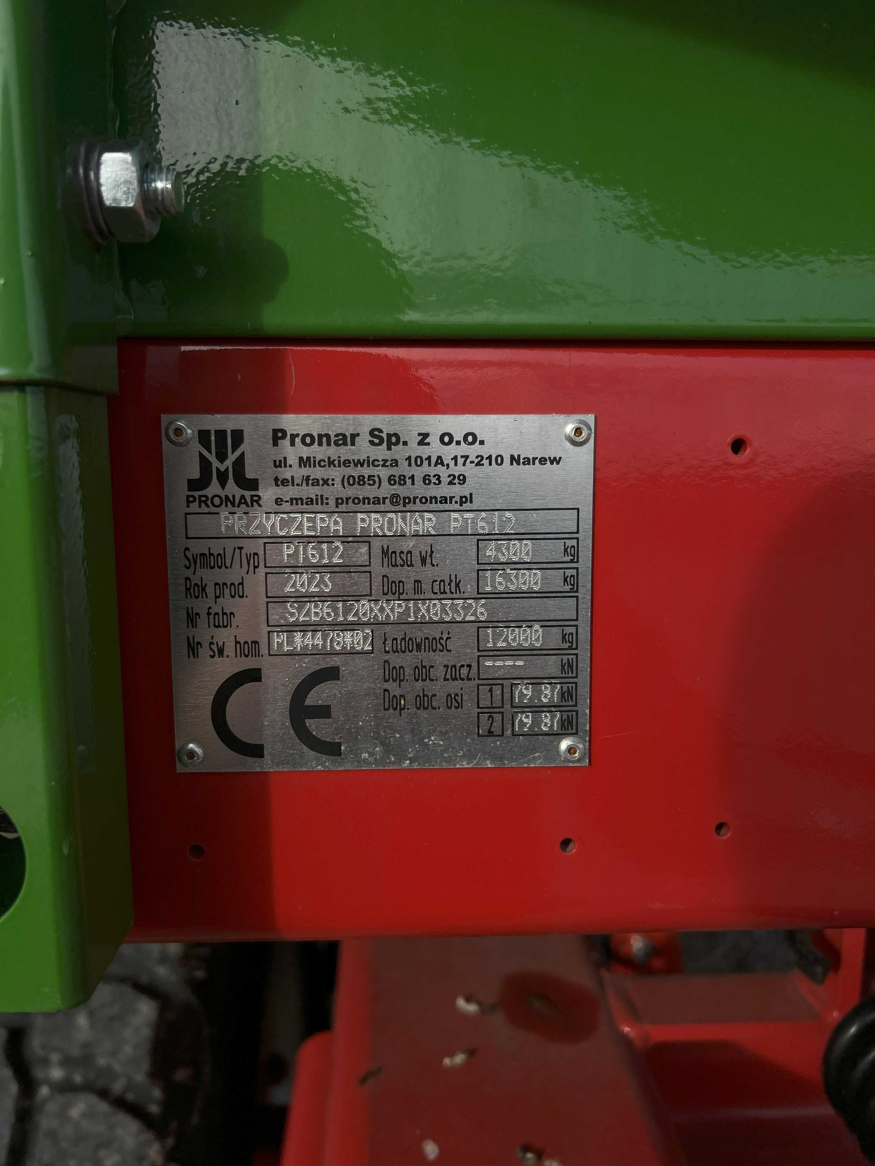 Przyczepa PRONAR PT612 (fabrycznie nowe)