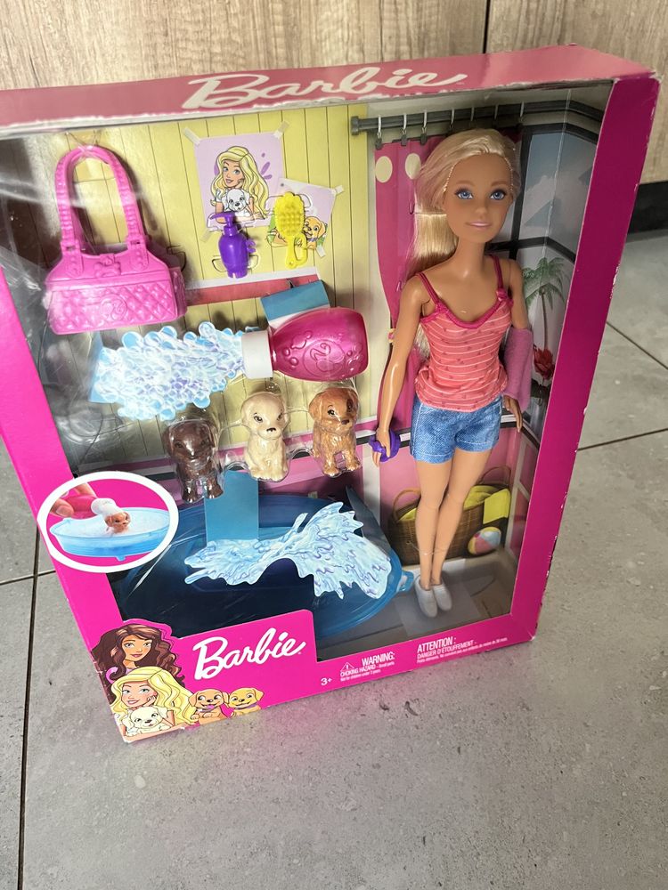 NOWA lalka barbie kąpiel piesków