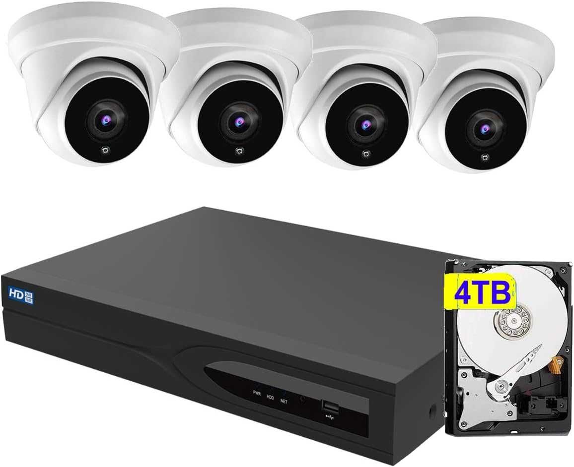 Купольні камери відеонагляду NightKing 8MP PoE 20 кадрів в секунду 8CH