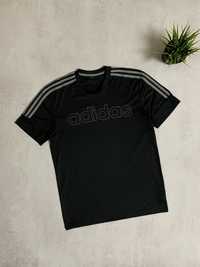 Спортивная футболка мужская черная Adidas big logo (оригинал)