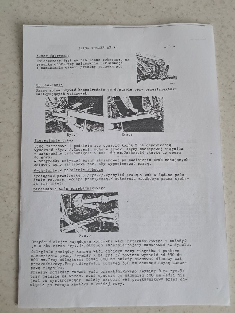 Instrukcja obsługi Welger AP41