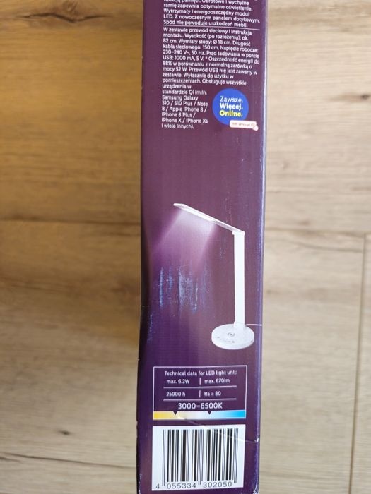 Lampa biurkowa LED 6,2W dotykowa indukcja ładowanie telefonu, Livarno